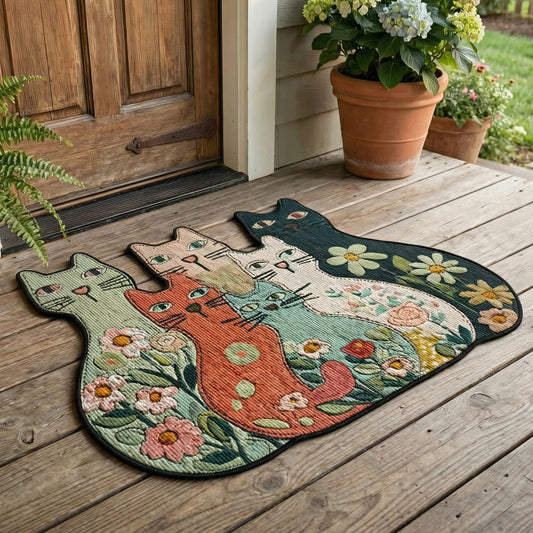 Wildflower Meadow Meow Custom Shape Doormat NCU0PTT3057