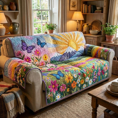 Wildflower Meadow Quilted Sofa Cover NCU0DV2065