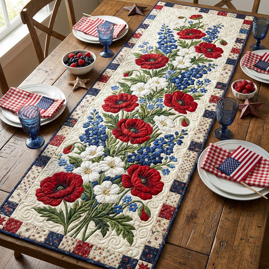 Wildflower Patriot Quilted Table Runner NCU0NTV1051