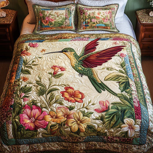 Wildflower Symphony 3-Piece Quilted Bedding Set NCU0NT2030