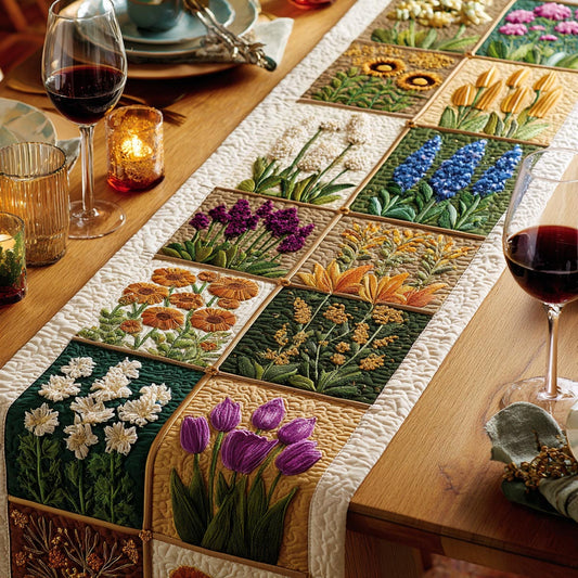Wildflower Table Quilted Table Runner NCU0DV2005