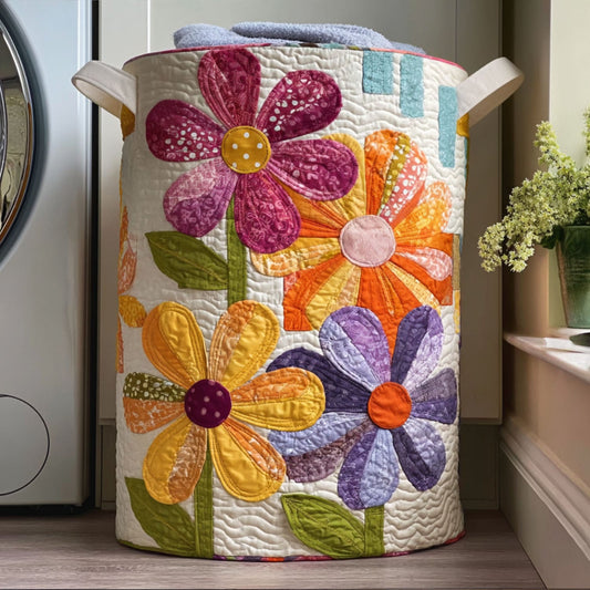 Wildflower Waltz Quilted Laundry Basket NCU0PTT841