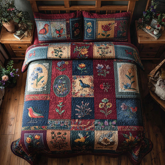 Wildflower Whimsy 3-Piece Quilted Bedding Set NCU0PTT663