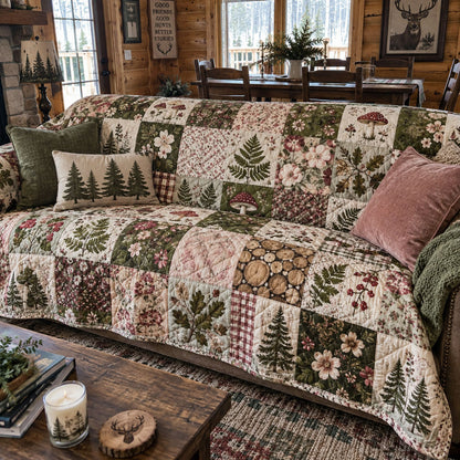 Wildflower Woodland Quilted Sofa Cover NCU0PTT3484