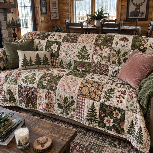 Wildflower Woodland Quilted Sofa Cover NCU0PTT3484