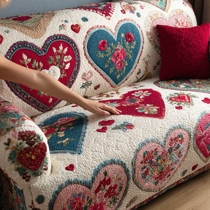 Wildwood Bloom Quilted Sofa Cover NCU0NTD1256