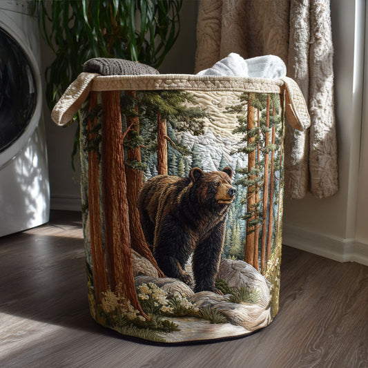 Wildwood Brown Quilted Laundry Basket NCU0PTT1752