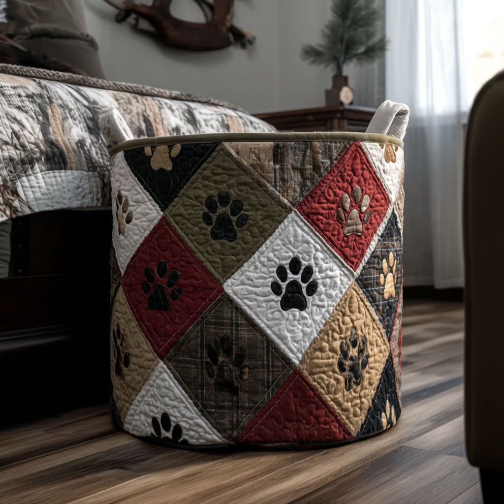 Wildwood Paw Comfort Quilted Laundry Basket NCU0PTT2818