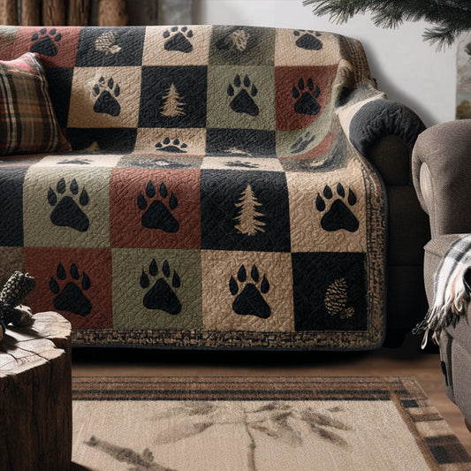 Wildwood Paw Quilted Sofa Cover NCU0PTT2627