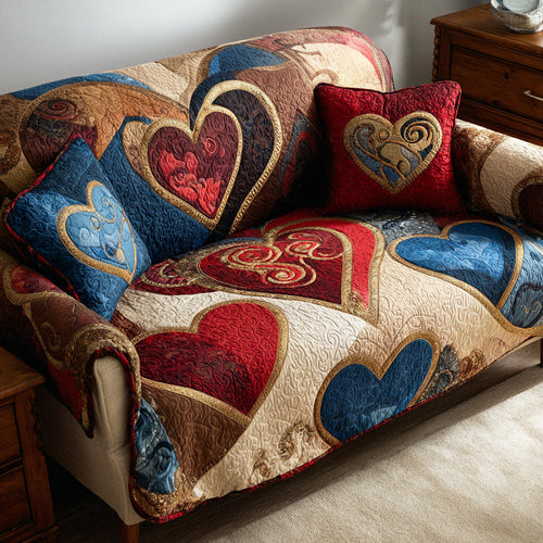 Willow Heart Quilted Sofa Cover NCU0NTD1243