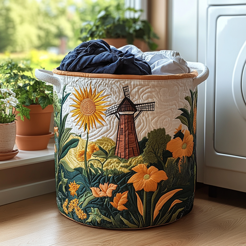 Windmill Bloom Quilted Laundry Basket NCU0DDK639