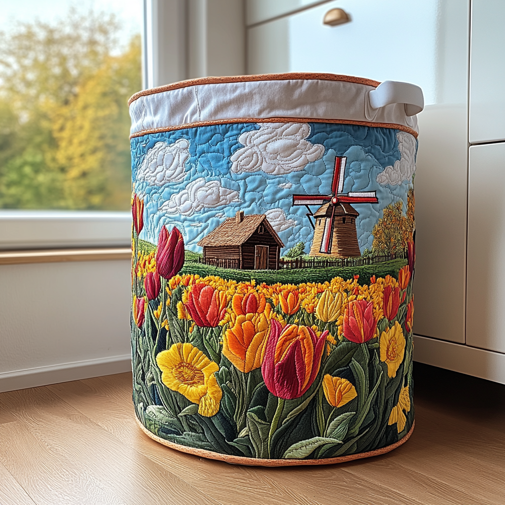 Village Farm Quilted Laundry Basket GFTOYC2926 main image 1
