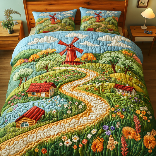 Windmill Dreams 3-Piece Quilted Bedding Set NCU0NVH238