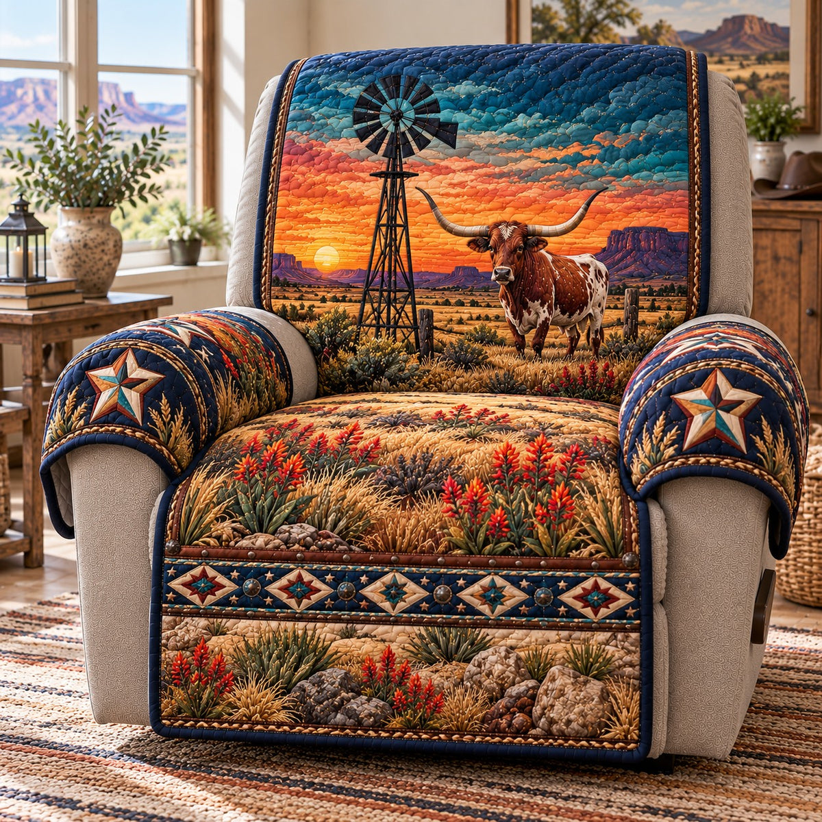 Windmill Sunset Quilted Sofa Cover NCU0NTD2464