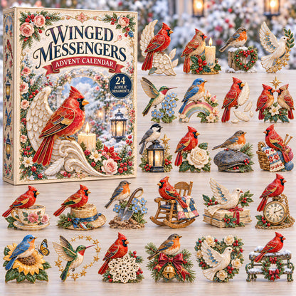 CHRISTMAS KICKOFF 40% OFF - Winged Messengers Advent Calendar 2026 - 24-Day Festive Countdown, Acrylic Charms Blind Box - Gift For Family and Friends AC0TD070