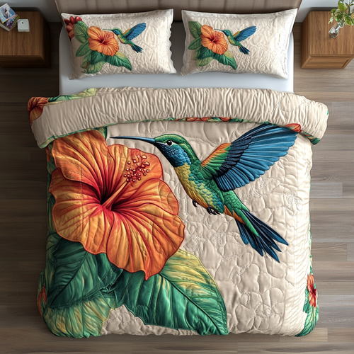 Wings of Color 3-Piece Quilted Bedding Set NCU0DDK236