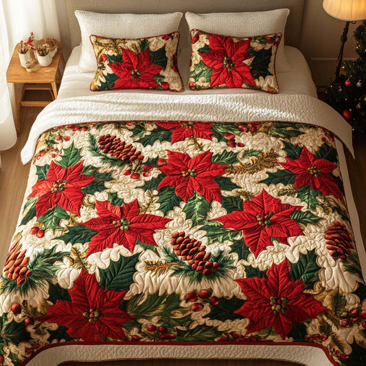 Winter Bloom 3-Piece Quilted Bedding Set NCU0NNT019