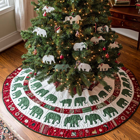 Winter Greens Christmas Quilted Tree Skirt NCU0NNT085