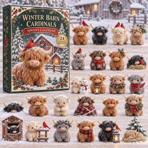 CHRISTMAS KICKOFF 40% OFF - Winter Barn Cardinals Advent Calendar 2026 - 24-Day Festive Countdown, Acrylic Charms Blind Box - Gift For Family and Friends AC0TD041