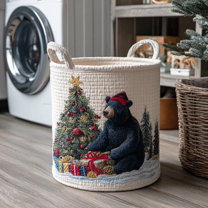 Winter Bear Dream Quilted Laundry Basket NCU0NTD1027