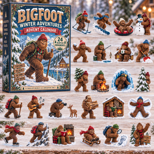 CHRISTMAS KICKOFF 40% OFF - Winter Bigfoot Advent Calendar 2026 - 24-Day Festive Countdown, Acrylic Charms Blind Box - Gift For Family and Friends AC0TV023