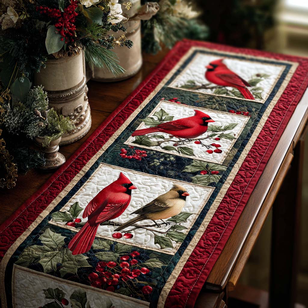 Winter Birds Quilted Table Runner NCU0NNT1770