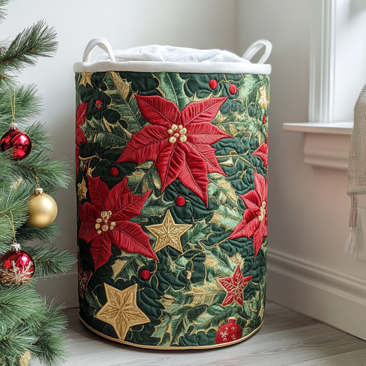 Winter Bloom Quilted Laundry Basket NCU0DDK1082