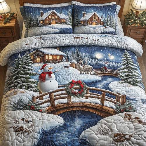 Winter Bridge 3-Piece Quilted Bedding Set NCU0NNT1780