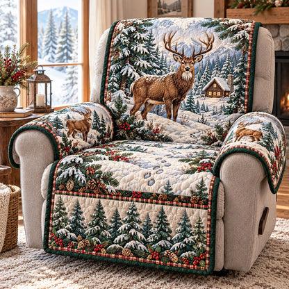 Winter Buck Cabin Quilted Sofa Cover NCU0NTD2363