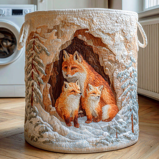 Winter Burrow Fox Quilted Laundry Basket NCU0NTD425