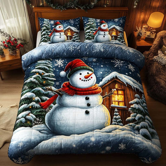 Winter Cabin 3-Piece Quilted Bedding Set NCU0DQQ017