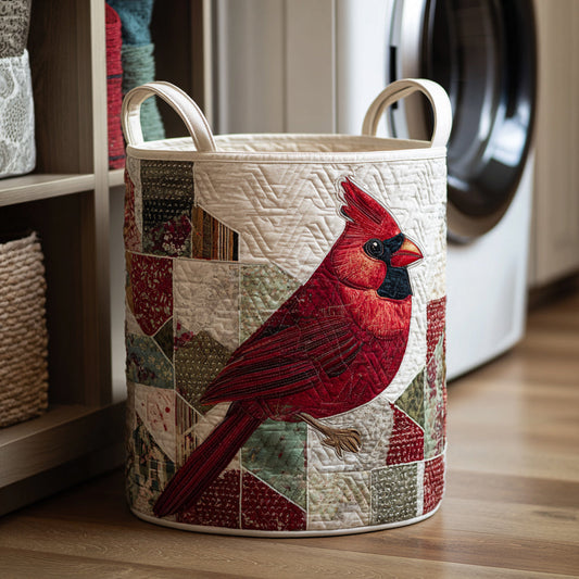 Winter Cardinal Quilted Laundry Basket NCU0HNH007