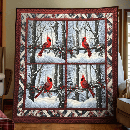 Winter Cardinal Quilted Blanket NCU0VH050