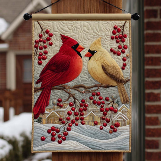 Winter Cardinal Quilted Door Banner NCU0NNT2481