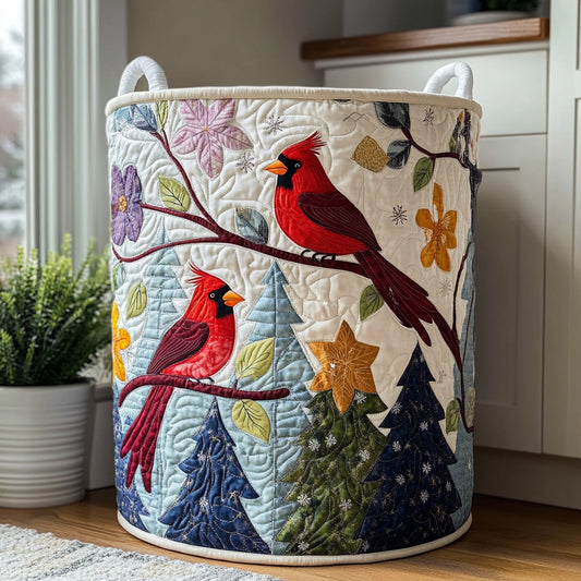 Winter Cardinal Quilted Laundry Basket NCU0DV813