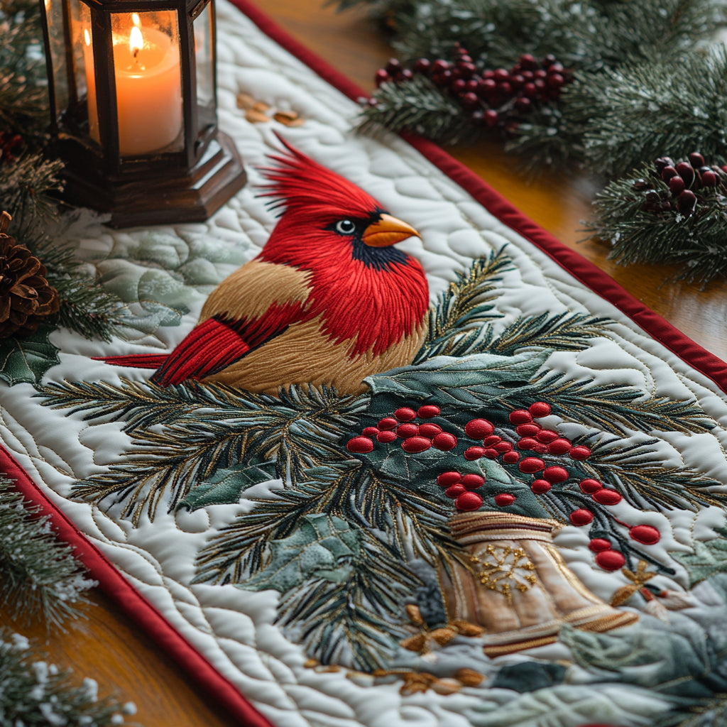 Winter Cardinals Quilted Table Runner NCU0DV1170