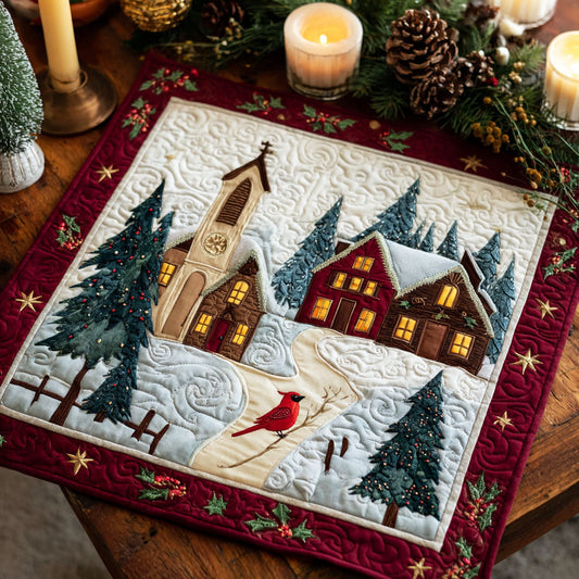 Winter Chapel Quilted Table Topper NCU0NTV151