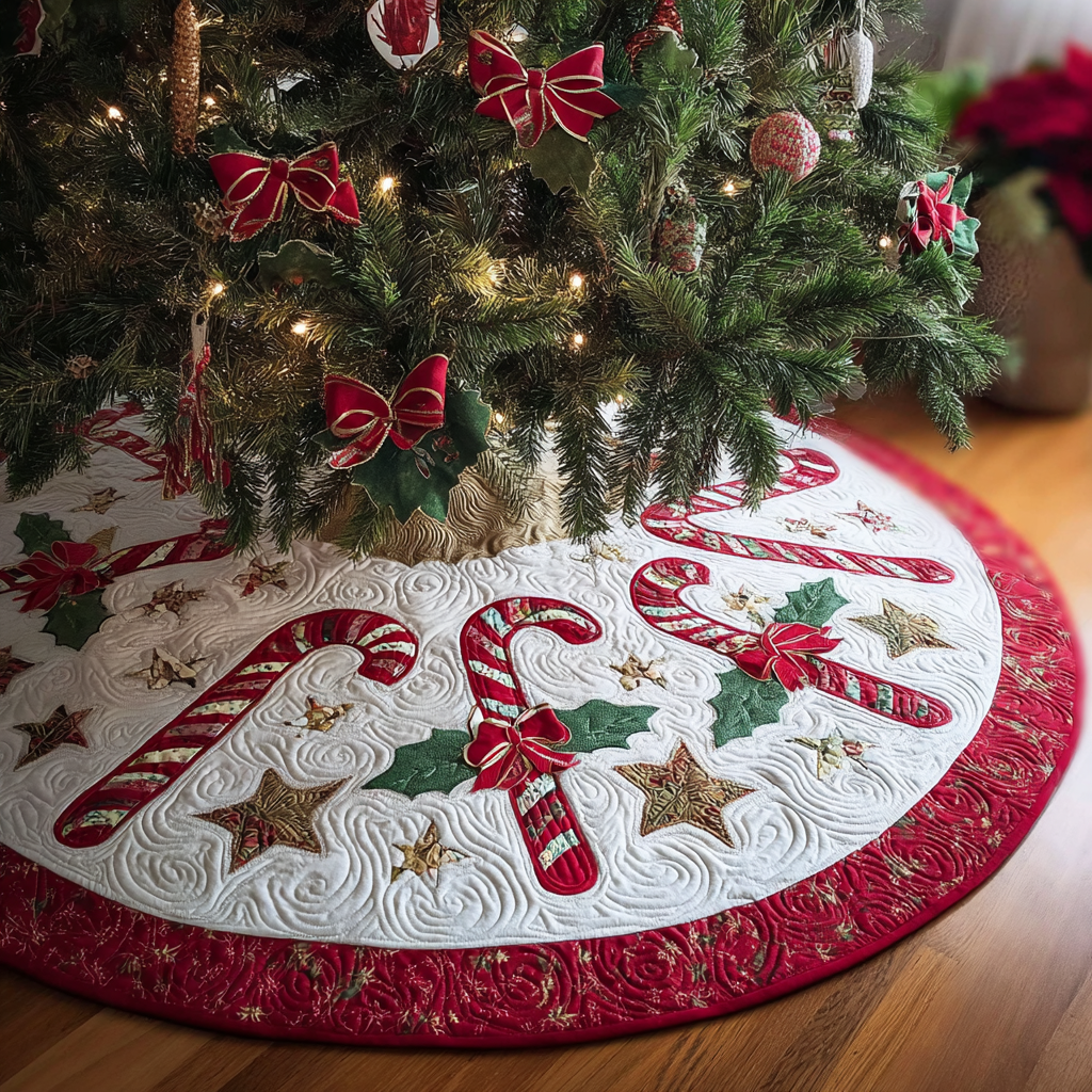 Winter Cheer Christmas Quilted Tree Skirt NCU0DDK1740