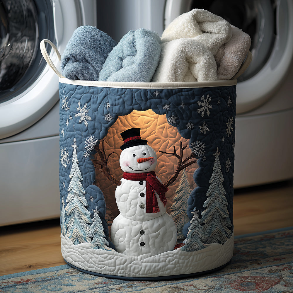 Winter Cheer Quilted Laundry Basket NCU0TH3271