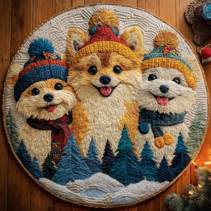 Winter Cheer Quilted Round Mat NCU0DQQ036