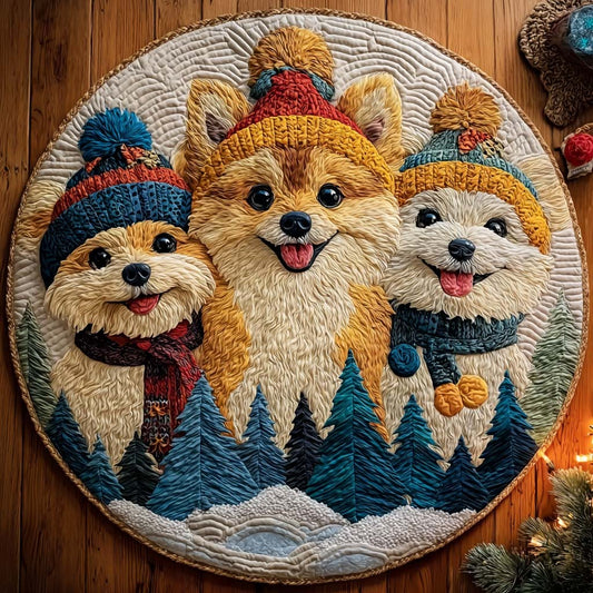 Winter Cheer Quilted Round Mat NCU0DQQ036