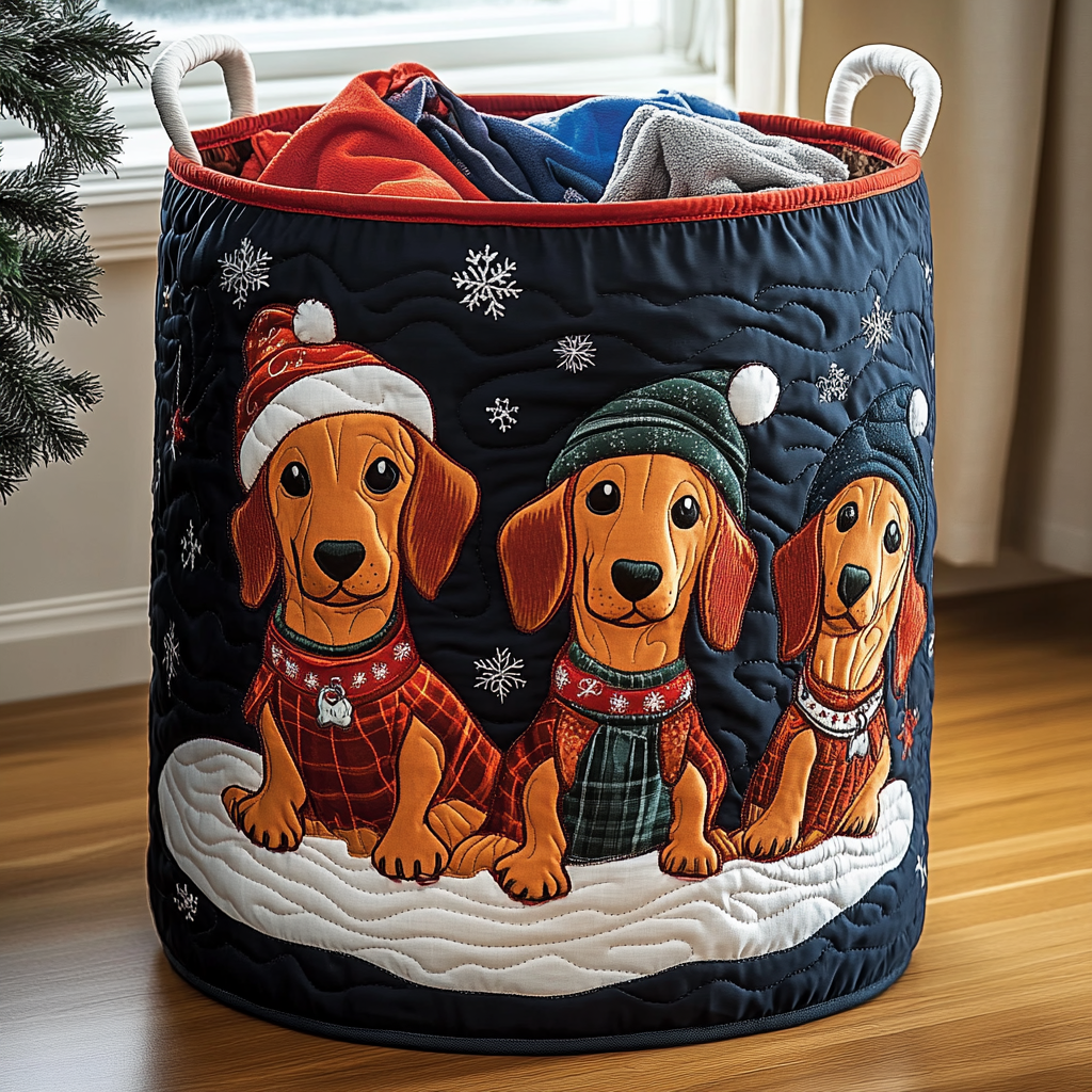 Winter Companions Quilted Laundry Basket NCU0DDK1368