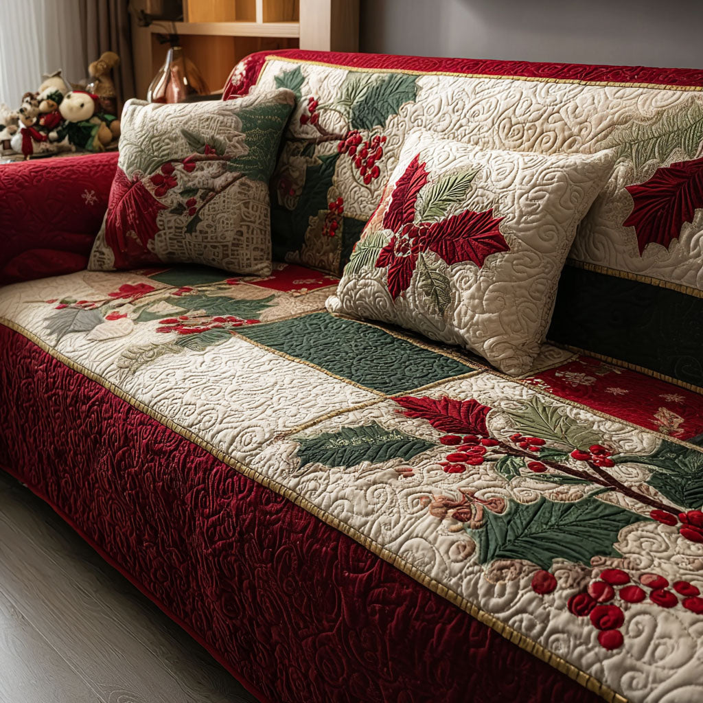 Winter Companions Quilted Sofa Cover NCU0PT9684