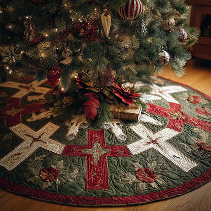 Winter Cross Christmas Quilted Tree Skirt NCU0NNT2493