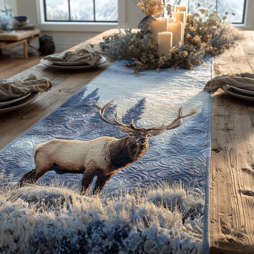 Winter Elk Quilted Table Runner NCU0DV1153