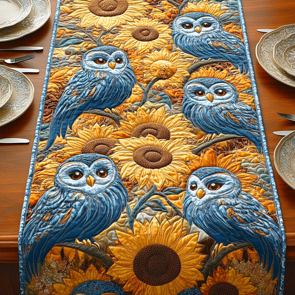 Winter Feathers Quilted Table Runner NCU0NTD686