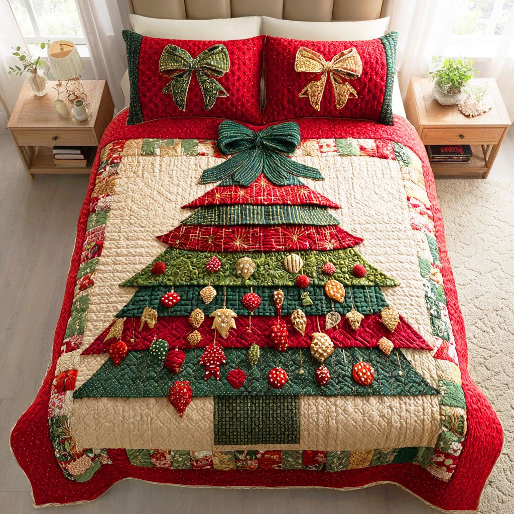 Winter Forest Magic 3-Piece Quilted Bedding Set NCU0NTD616