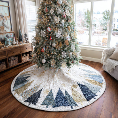 Winter Forest Magic Christmas Quilted Tree Skirt NCU0DV1453
