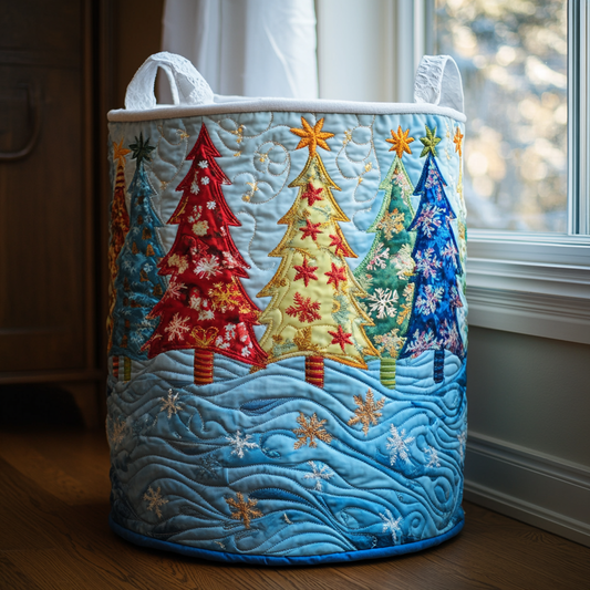 Winter Forest Quilted Laundry Basket NCU0DDK1029