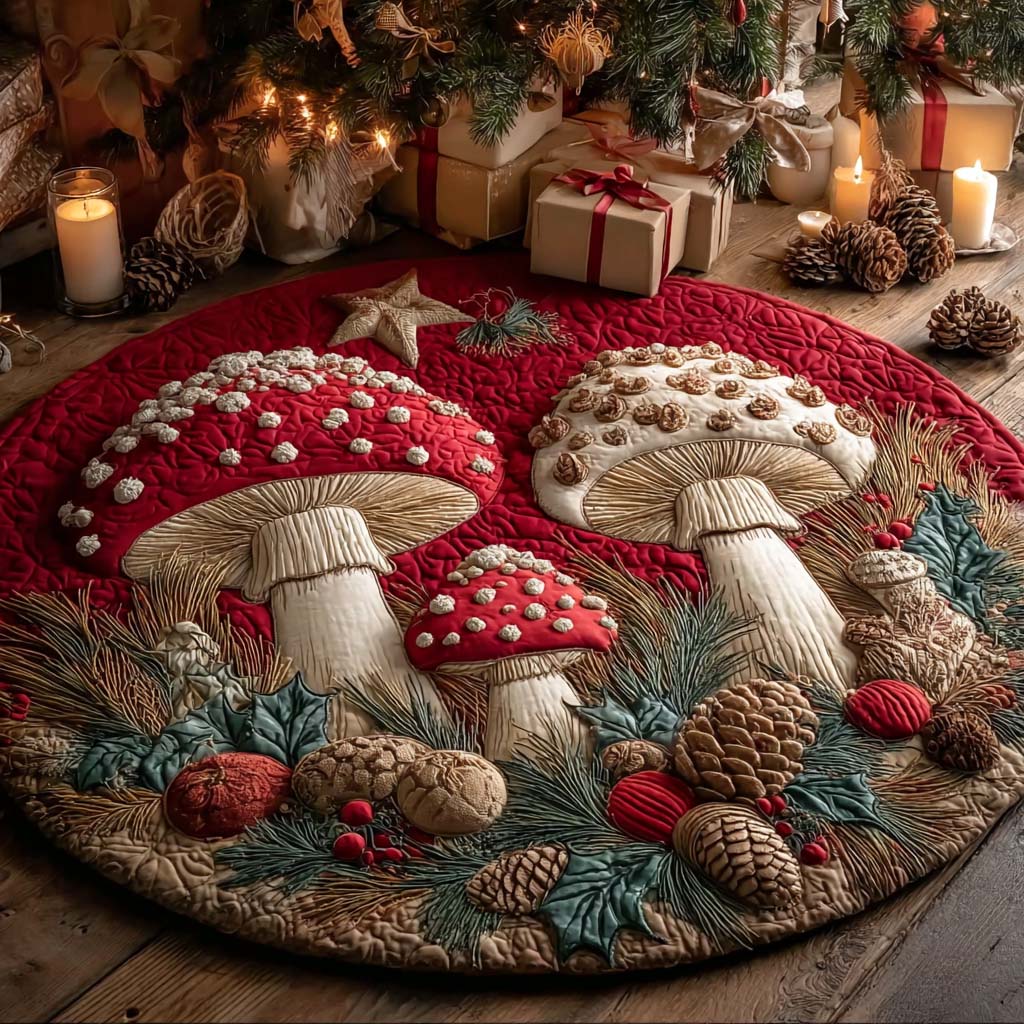 Winter Forest Quilted Round Mat NCU0DQQ076
